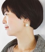 大粒コットンパール2WAYイヤリング(キスカ)
