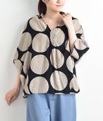 ストライプサークル ドルマンプルオーバー(B・ブラック×ベージュ)【入荷待ち】