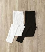 【セットで5%OFF】コットンガーゼ天竺レギンス2色セット(B・ブラック×ホワイト)