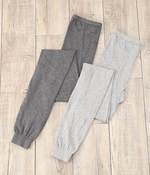 【セットで5%OFF】オーガニックコットン 裾リブレギンス(E・チャコール×ライトブラック)