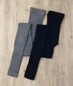 【母の日ギフト】【セットで5%OFF】オーガニックコットンリブ編みレギンス2色セット(E・杢ネイビー・ブラック)