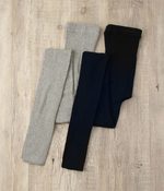 【セットで5%OFF】オーガニックコットンリブ編みレギンス2色セット(F・ライトブラック・ブラック)