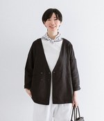 ヘリンボーンダブルボタンジャケット(ブラック)