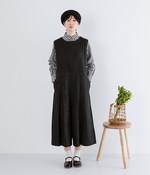 ヘリンボーン切替タックサロペット(ブラック)