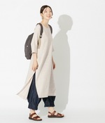 スリット重ね着ワンピース(B・杢ベージュ)