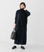 プルオーバー×タートルワンピースアンサンブル(A・ブラック)