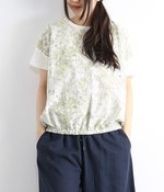 花柄プリントTシャツ(C・グリーン系)【入荷待ち】