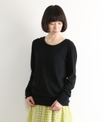 ラフィーガーゼクルーネックTシャツ(F・ブラック)