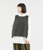 圧縮ウール後割れベスト(チャコール)