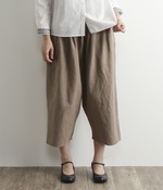 スラブリネンタックコクーンパンツ(A・ベージュ)【入荷待ち】
