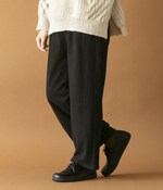 圧縮ウールタックパンツ(B・ブラック)