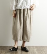 【送料無料】リネンオックスワイドパンツ(キナリ)