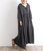 コットンダブルガーゼセーラーカラーワンピース(スミクロ)【入荷待ち】