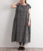 リネンよろけワンピース(A・ブラック)
