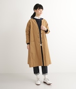 コットンナイロンワッシャーVネックコート(キャメル)