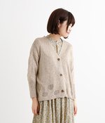 リネン混ニットカーディガン(B・ブラウン)