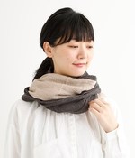 コットンリネンスラブガーゼ無地ストール(B・チャコール)