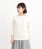 ムラ糸ラグラン7分袖Tシャツ(B・キナリ)