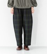 高密度ギャバチェックテーパードパンツ(A・ブラックウォッチ)