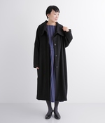 カシミヤタッチポリエステルウールボリューム衿コクーンコート/2L(B・ブラック)