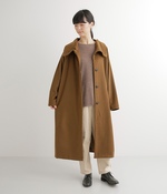 カシミヤタッチポリエステルウールボリューム衿コクーンコート/2L(C・モカ)