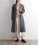 リネン×コットンダブルガーゼショールコーディガン(C・チャコール)