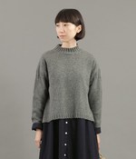 四者混天竺 ハイネックワイドプルオーバー(杢グレー)