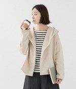 フード裏毛カーディガン(B・ベージュ)