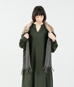 エコファー付きストール(ダークチャコール)