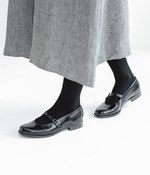 牛革ストラップシューズ(ブラック)