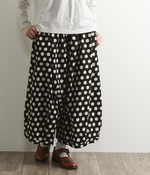 【別注】ドットかぼちゃパンツ(B・ブラック×ナチュラルドット)【リンネル3月号掲載別カラー】