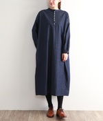 【別注】ヘンリーネックワンピース(A・デニム)【リンネル4月号掲載】【入荷待ち】