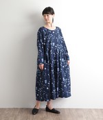 花柄ワンピース(ネイビー)