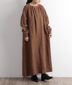 PERSIMMON DYEドレス(リネンストライプ)