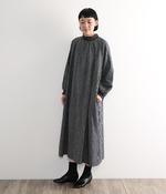 リネンコットンストライプワンピース(B・ネイビー)