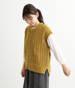ケーブルニットベスト(C・マスタード)