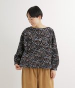 コール天花柄プルオーバー(C・ブラック)