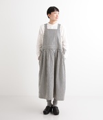 デニムヒッコリーエプロンワンピース(ヒッコリー)