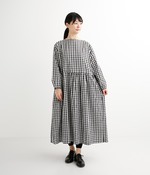 ギンガム切り替えワンピース(D・ブラック)