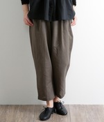 リネンコットンラウンドパンツ(B・カーキ)