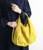 【母の日ギフト】蒲公英(たんぽぽ)文様 ラウンドバッグ(A・イエロー)【入荷待ち】