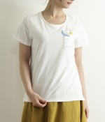セキセイ×オカメポケット付Tシャツ(A・ホワイト)