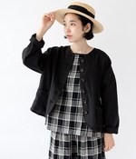 うしろVのすっきりジャケット(ブラック)
