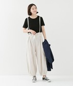 ウエストフリルサロペットパンツ(A・ナチュラル)