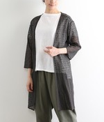 総レース7分袖ロングカーディガン(B・スミクロ)
