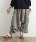 ボリュームサルエルパンツ(A・杢ブラック)