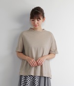 ハイネック5分袖カットソー(B・グレージュ)