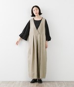 リネン前後着サロペット(B・グレージュ)
