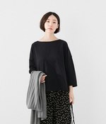 ソフト天竺ボートネックプルオーバー(A・ブラック)