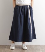 コットンリネンギャザースカート(A・ネイビー)